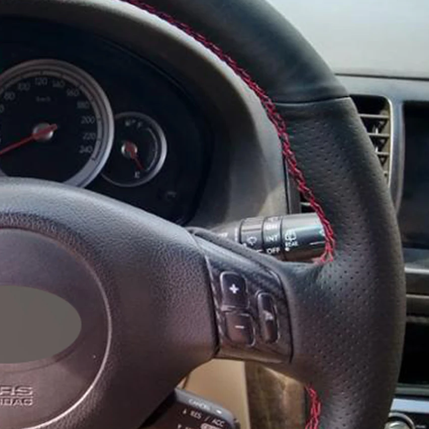 Black Genuine Leather Car Steering Wheel Cover for Subaru Forester 2004-2006 Outback 2004 2005 Legacy | Автомобили и мотоциклы