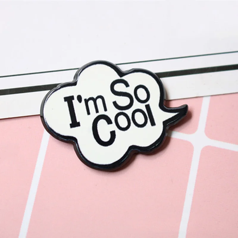 

1 piece Letter card DIY Hairpin Dialog box Graffiti patch Material Square English Accessories Mobile phone case Brooch