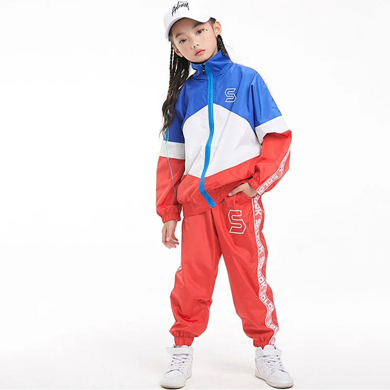 

new Children's hip-hop jazz Costume Girls handsome suit boys sportwear costumes 100-170cm height