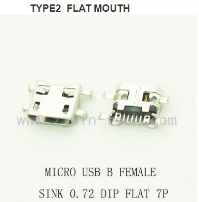 10 шт. 7Pin разъем Micro USB для зарядки телефона B типа мама печатная плата раковина 0 72 DIP