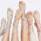 Гламура с блестящими звездочками Для женщин кроссовки с верхом из мягкой сетки носки прозрачная эластичная сетчатая носки до лодыжки горячая распродажа