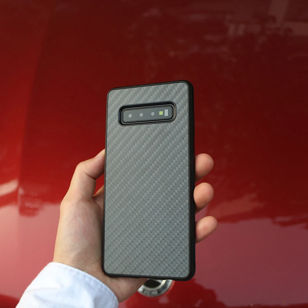 Ультрагибридный чехол из углеродного волокна для Samsung Galaxy S10 Plus с узором E