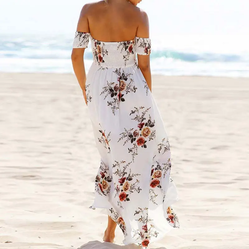 2020 бохо платье макси с цветочным принтом летние женские пляжные платья без