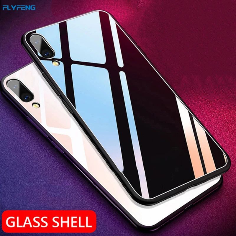 Защитный чехол Flyfeng для Vivo V11, чехол, роскошный жесткий противоударный чехол из закаленного стекла для задней панели Vivo V11 V 11, силиконовый чехол