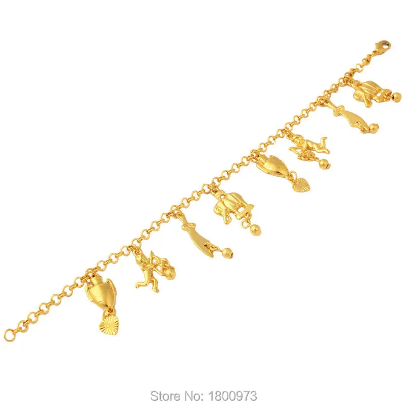 Adixyn Новый трендовый браслет золотого цвета в виде чашки со слоном модный с