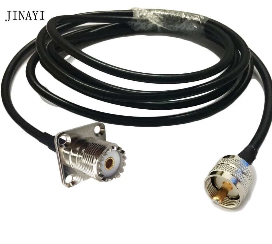 UHF PL259 штекер к гнездо SO239 фланец 4 отверстия Панельное крепление RG58 50 3