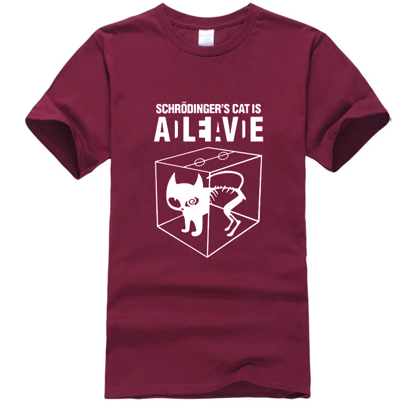 Мужские футболки, высокое качество, хлопок, Schrodinger's Cat, с коротким рукавом, Мужская футболка, повседневная, The Big Bang Theory, Мужская футболка - Цвет: LS 1