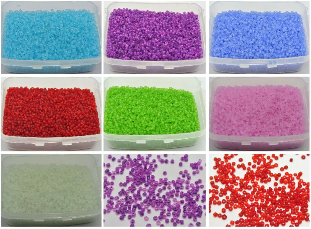 5000 матовые стеклянные бусины 2 мм (10/0) + коробка для хранения Выберите свой цвет |