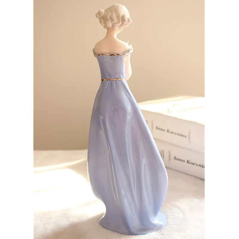 Ceramic Beauty Figurines Home Furnishing Crafts Decoration Western Lady Girls Porcelain Handicraft Ornament Wedding Gift R2172