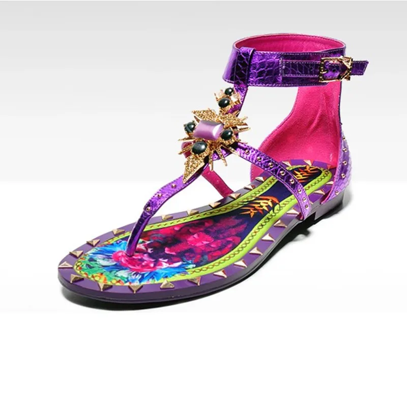 2017 г. Новые Летние босоножки шик Рим толпу обувь женские в этническом стиле