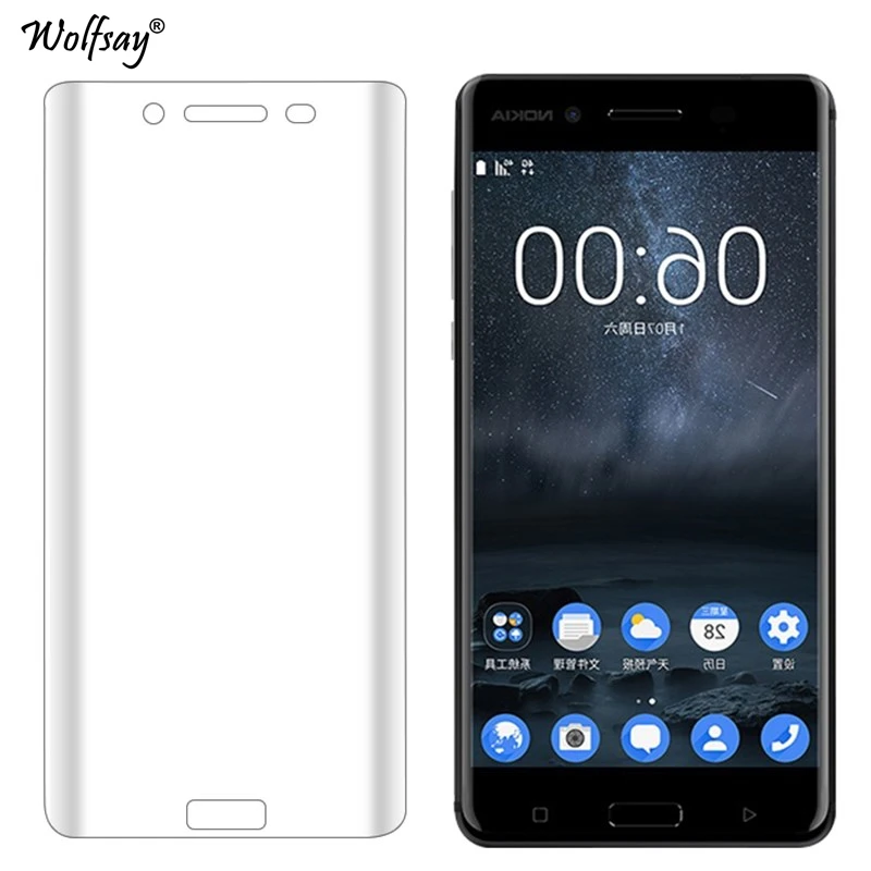 Мягкий край ТПУ пленка для Nokia 6 защитная экрана из мягкого закаленного стекла 2017