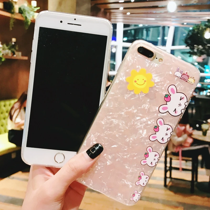 Модный чехол для телефона iPhone 7 с мультяшным Кроликом iPhone7 X 6 6S 7Plus 8 Plus женщин |