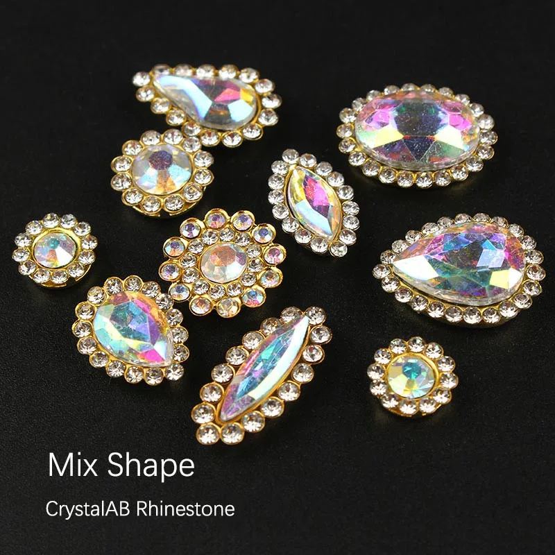Mix shape Пришить горный хрусталь кристалл AB Золотой Коготь микс Форма 50 шт. для Одежда Обувь Сумки DIY украшения - Цвет: Mix shape