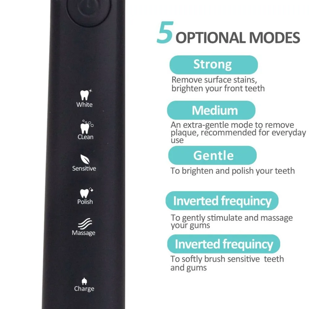 Seago SG-949 Electric Toothbrush USB Rechargeable Smart Timer Sonic with 5 Optional Modes Dental Care Massager | Бытовая техника
