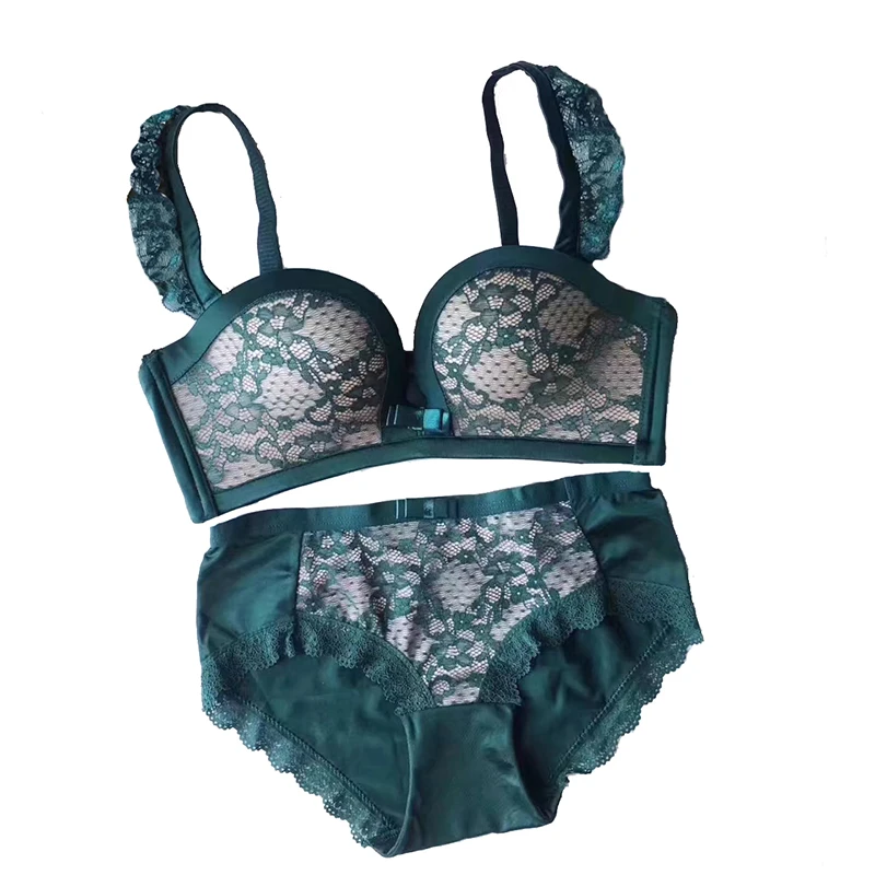 Кружевной бесшовный бюстгальтер с чашкой пуш ап и съемными бретелями мягкий в