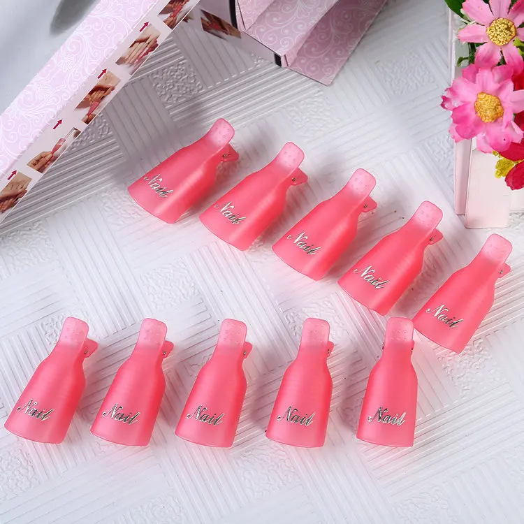10 pcsPlastic акриловый Rendam с гелем уф жидкость для снятия лака лодыжки wrap клип Cap Kuku