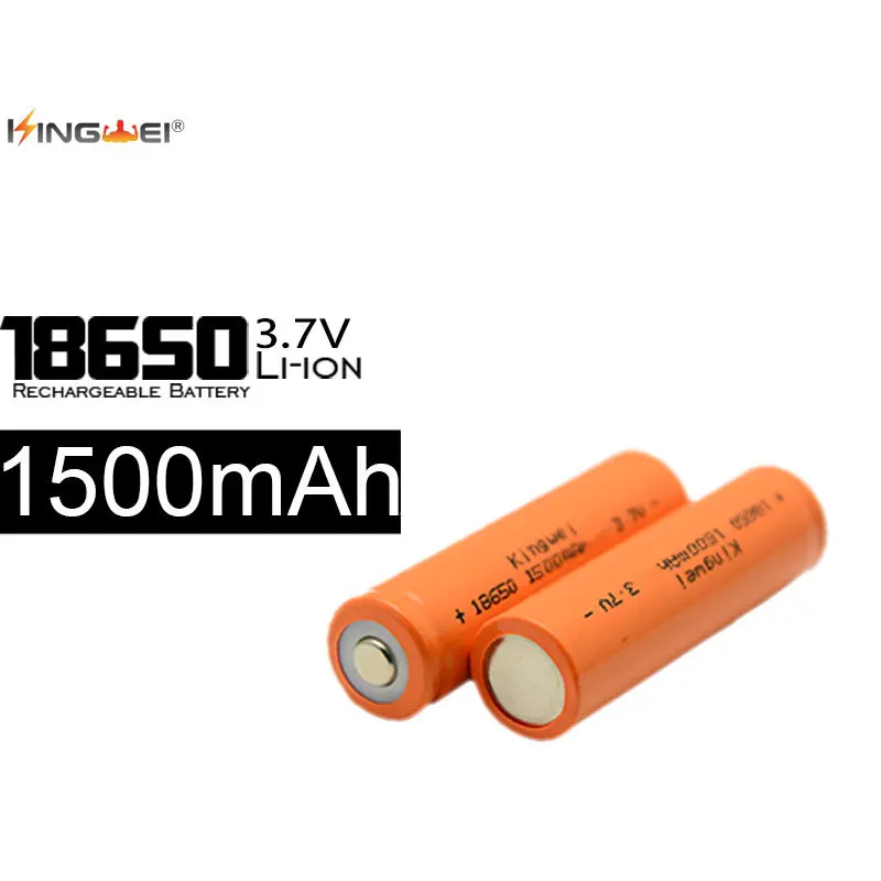 KingWei 2 шт. оранжевый 1500 мАч 18650 экологически чистый аккумулятор NK 803C 3 7 В литий