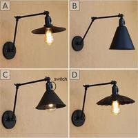 black 25cm25cm double swing arms switch wall lights lid plate unbrella lotus leaf metal shade sconce home lamp fixture lighting