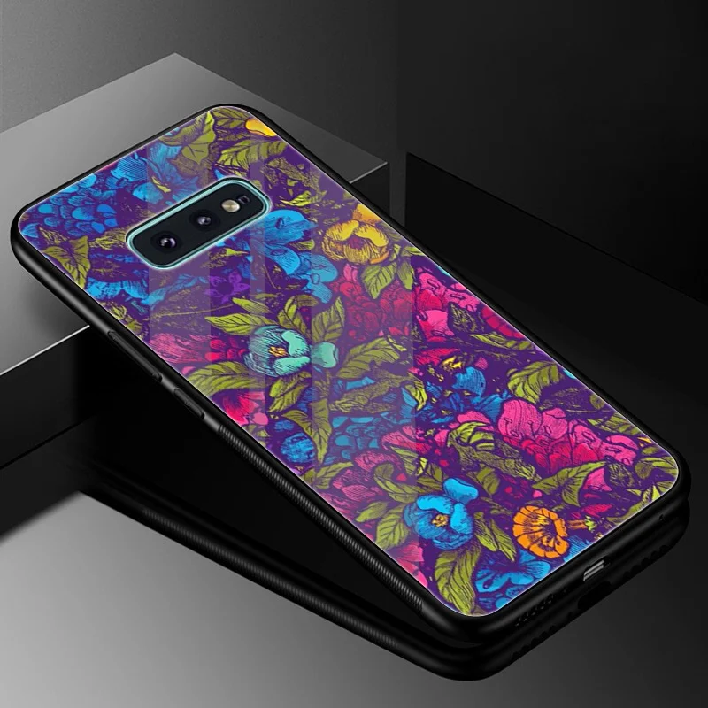 Desxz цветной чехол для телефона из закаленного Стекло samsung Galaxy S7 край S8 S9 плюс S10 Note 8