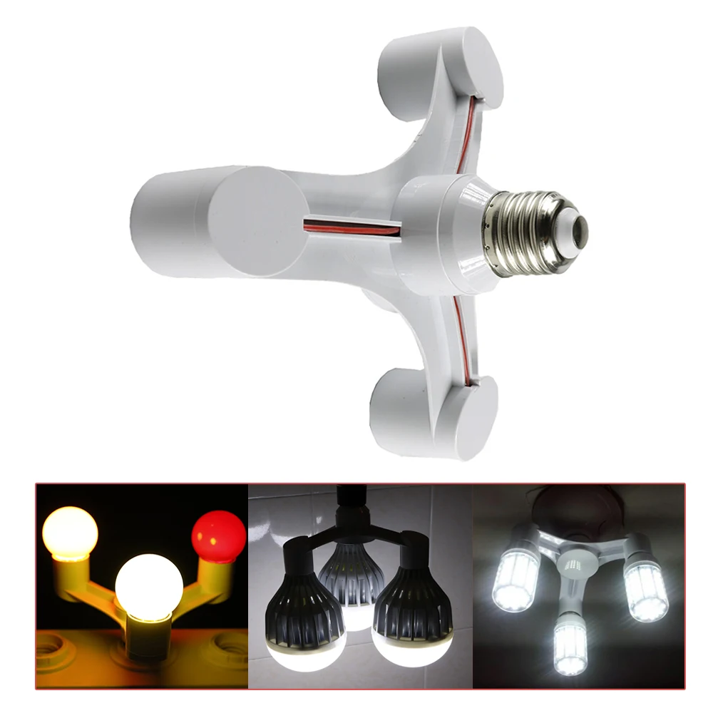 3 в 1 адаптер для лампы E27 E27|lamp holder converter|3 in e27led lamp |