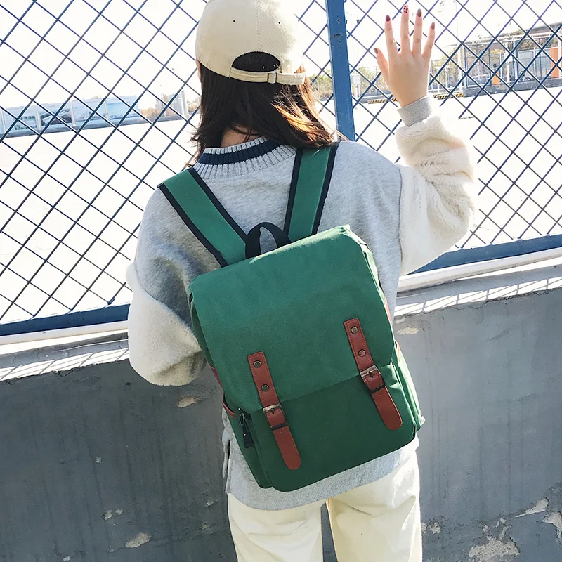 Холщовый винтажный рюкзак для мужчин и женщин водонепроницаемая сумка ноутбука