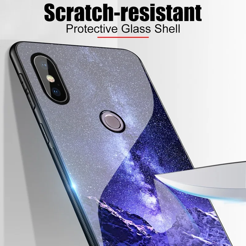 Стеклянный чехол со звездами для Xiaomi Redmi Note 5 Pro 4X роскошный силиконовый Mi A1 A2 Lite 6A 6