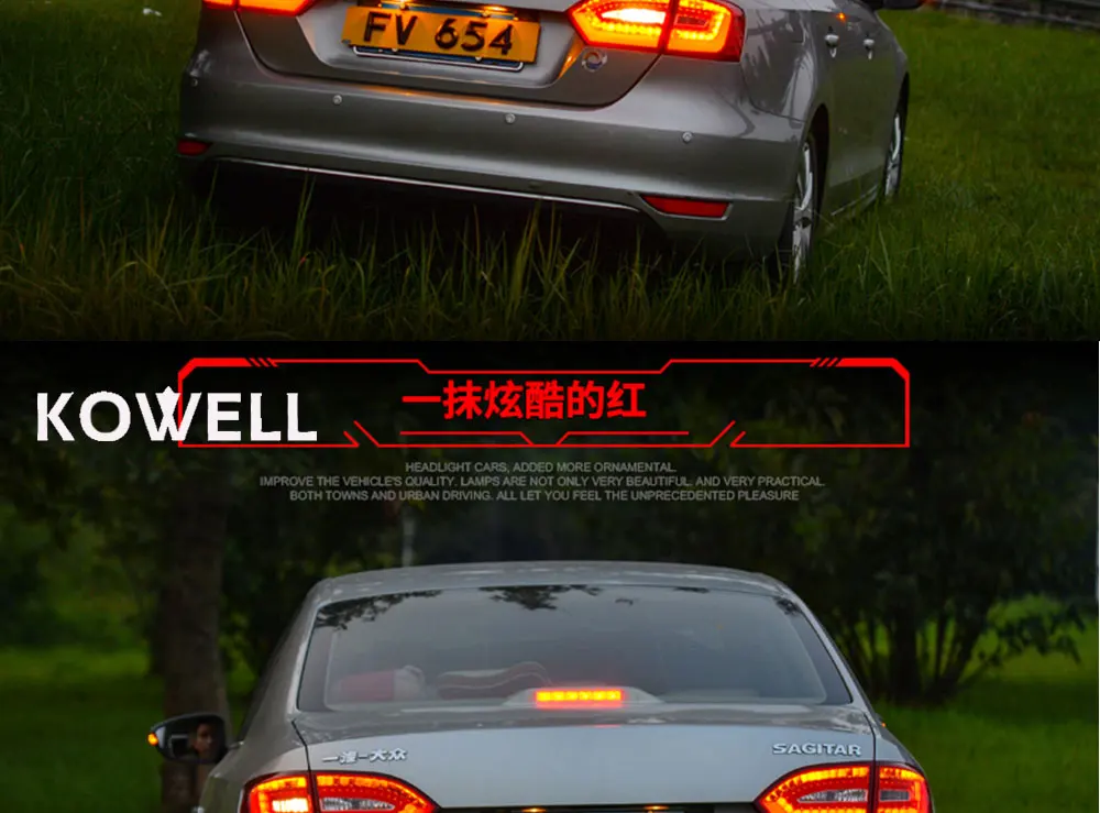 KOWELL автомобильный Стайлинг для vw jetta светодиодный задний фонарь GLI MK6 светодиодный задний фонарь для парковки NCS для vw jetta светодиодный задний фонарь для автомобиля