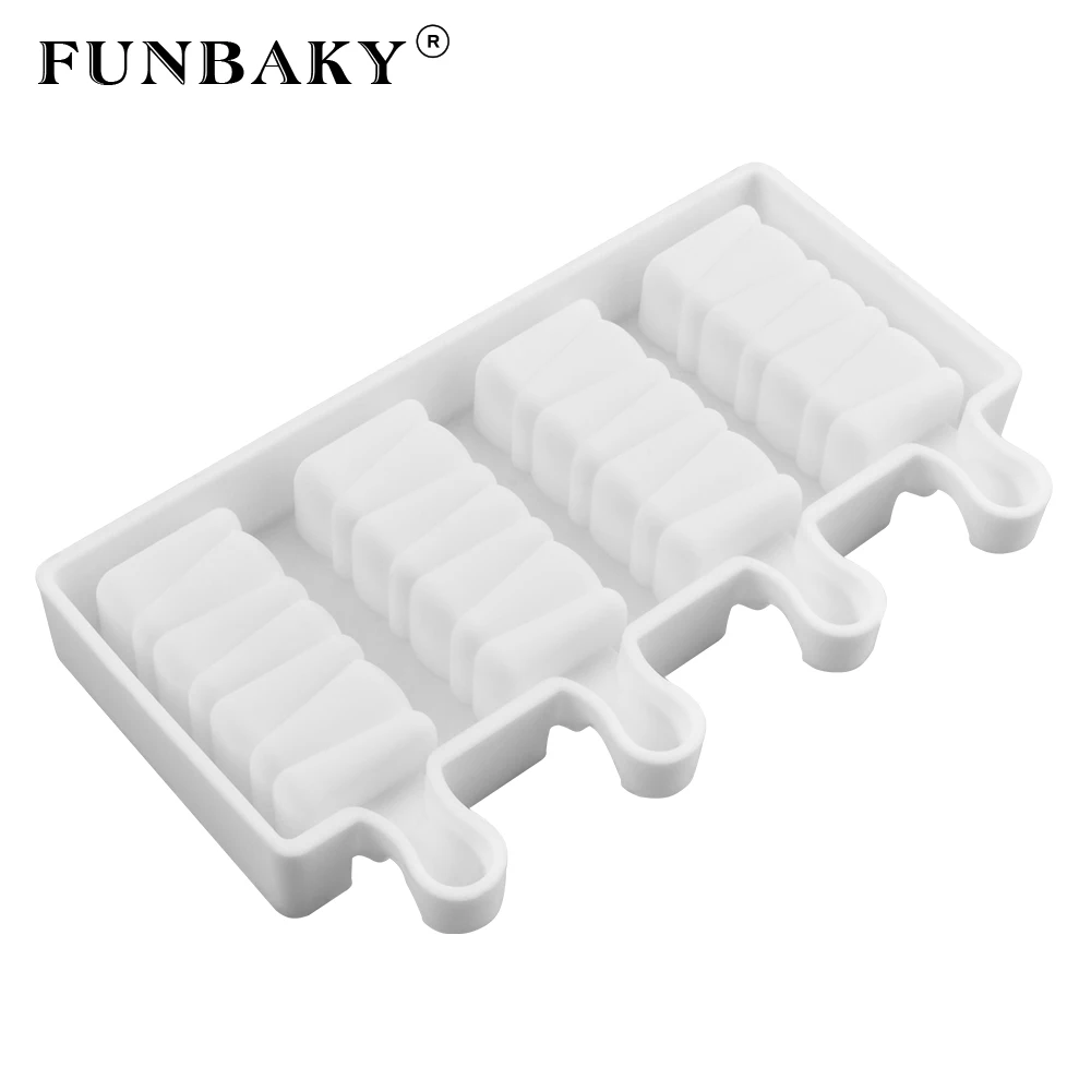 FUNBAKY 4 полости 3D силиконовая форма для мороженого формы с палочками|Мороженицы| |