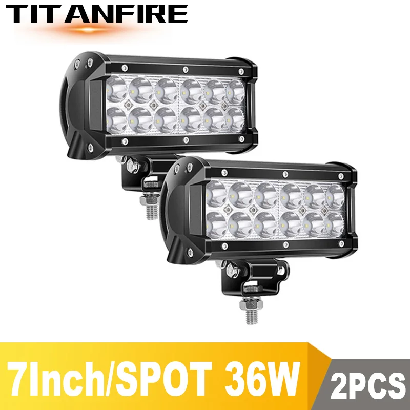 

TF30 2019 New Arival 7INCH 36W 72W Led 5000LM Work Light Bar Driving Fog For Jeep Truck A7 SUV cars 6500K