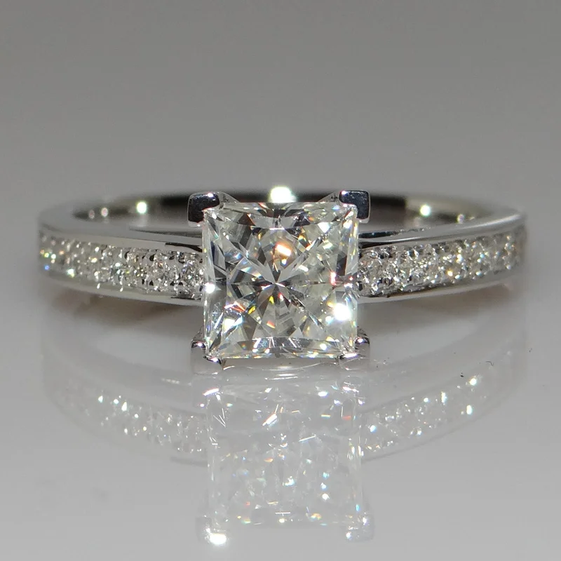 choucongEternity Jewelry 1.5ct 5A Zircon Cz 925 Sterling silver Women Engagement Wedding Band Ring Sz 4-10 Gift | Украшения и