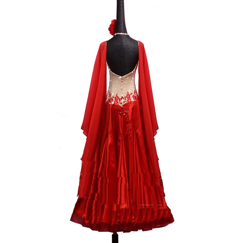 Сексуальные современные танцевальные платья для женщин красное