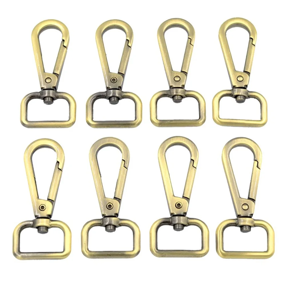 8pcs Bronze Zinc Alloy Swivel Trigger Lobster Clasps Snap Hook Keychain Ring Buckles Metal Outdoor Lanyard Craft Parts | Дом и сад