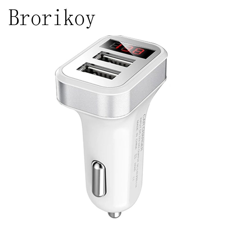 Автомобильное зарядное устройство с 2 портами А USB светодиодный экран умный