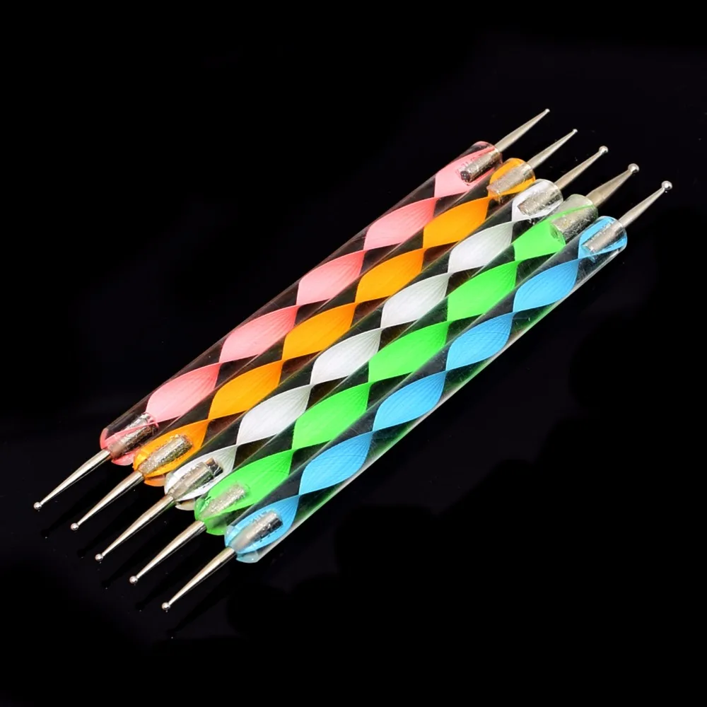 Dolovemk 5Pcs/Set Professional Double Ended Nail Dotting Pens Manicure Tools | Красота и здоровье