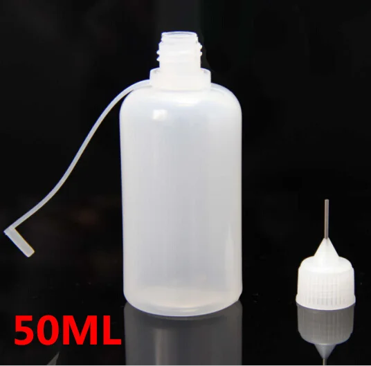 

1pcs e liquid empty Plastic Bottles 50ml metal needle tip dropper and silicon cover eGo Electronic Cigarette Accessory