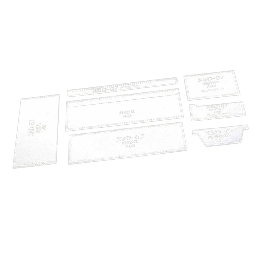 7 Pieces Leather Craft Handmade Clear Acrylic Purse Short Wallet Pattern Stencils Templates | Дом и сад