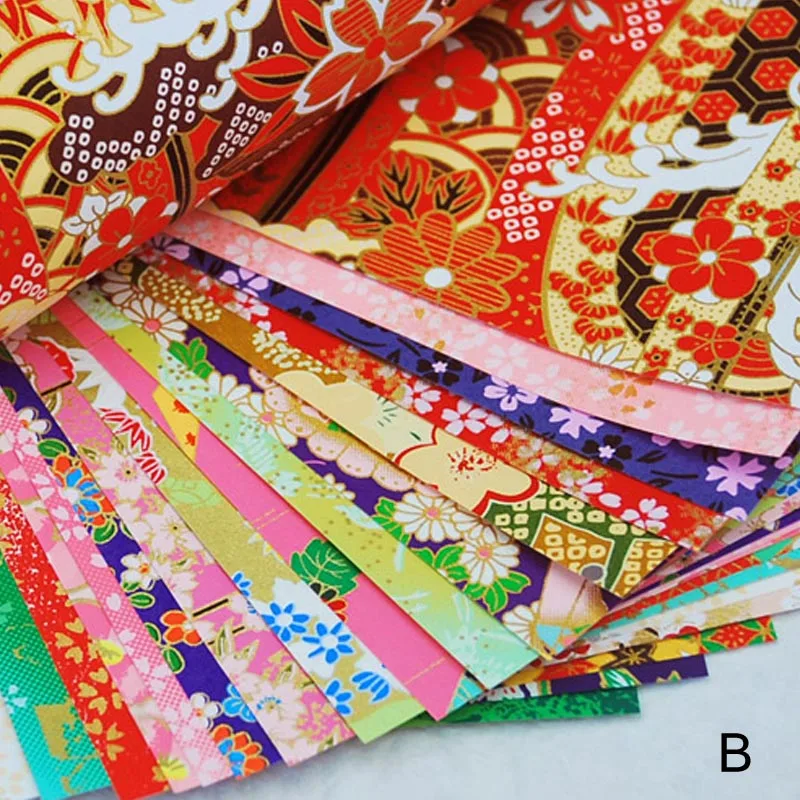 Style B 10.5x10.5cm 20pcs/pack Japanese style Gold Lines Flower Paper Crane Decorative Environmental Materia Diy Kids Origami Paper Scrapbook Decor - Цвет: Style B 10.5x10.5cm