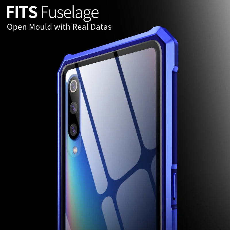 Роскошный Алюминиевый металлический бампер чехол Xiaomi mi 9 чехол mi 9 чехол противоударный прозрачный закаленное стекло задняя крышка Xiaomi mi 9 чехол