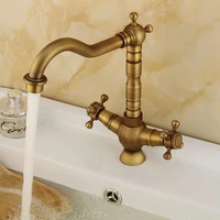 toilet luxury brass bathroom basin kitchen sink faucet double handle hot and cold water mixing sitting basin faucets 60131f