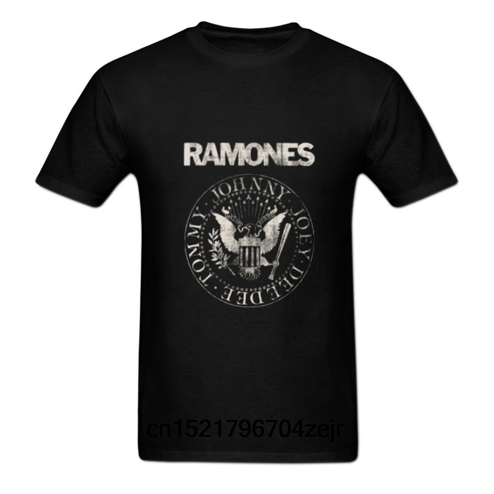 Мужская футболка хип хоп с принтом спереди Ramones Presedential Seal Logo Graphic Crewneck t shirt novelty tshirt