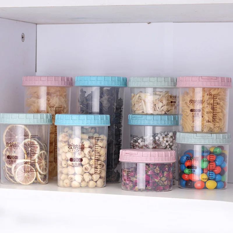 Экономичная прозрачная пластиковая банка для хранения пищевых продуктов