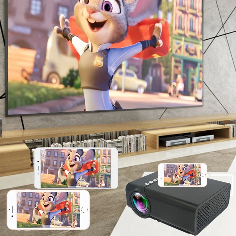 Светодиодный мини проектор Yg530 телефон прямое подключение экранирующий Hd 1080 P