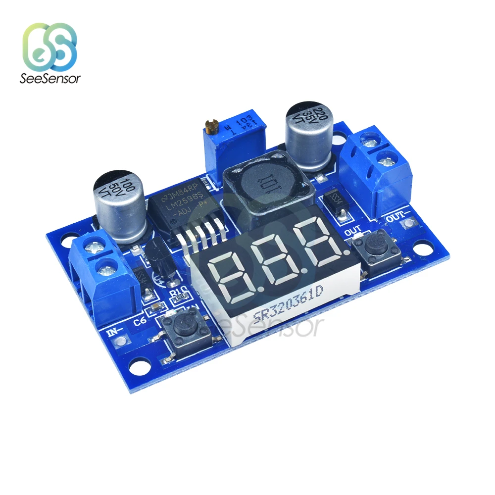 

LM2596 DC-DC Buck Step Down Power Module DC/DC 4.0~40V to 1.25-37V Adjustable Voltage Regulator With LED Voltmeter