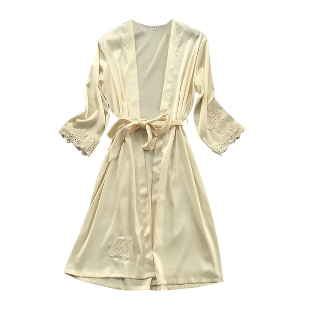 Beige Женское белье піжама pijamas women sexy Summer Sexy Silk Satin Pajamas Pyjamas Female Sleep Two Piece Set Sleepwear Nightwear - Цвет: Beige