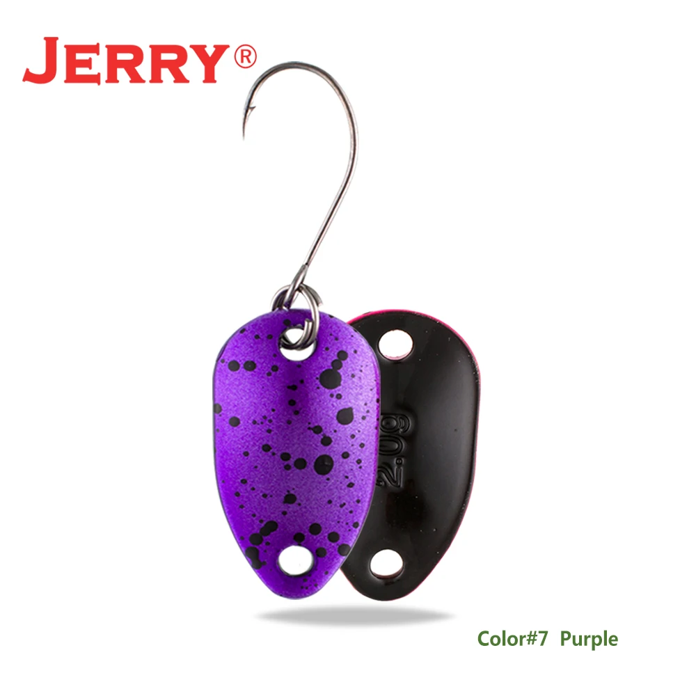 Jerry pesca 2 г 3,5 г 4,5 г несколько цветов микро рыболовные ложки форель ложка рыболовные приманки-Воблеры Спиннер приманка - Цвет: 7 purple