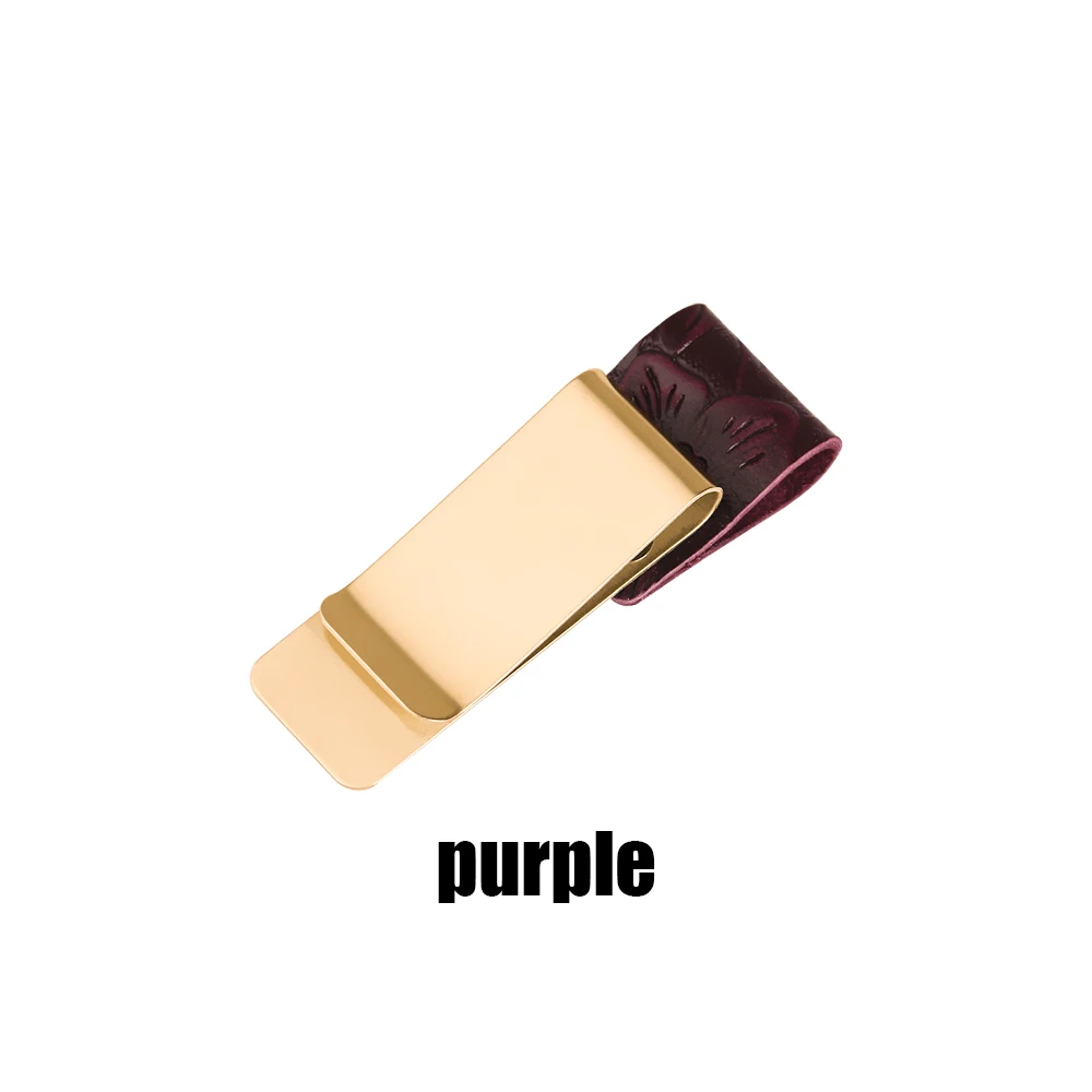 Style2 purple 1 шт. металлический кожаный латунный лист клипса для заметок самостоятельно пенал для ручек, клеевой зажим для ноутбука школа планирования и канцелярские принадлежности - Цвет: Style2 purple