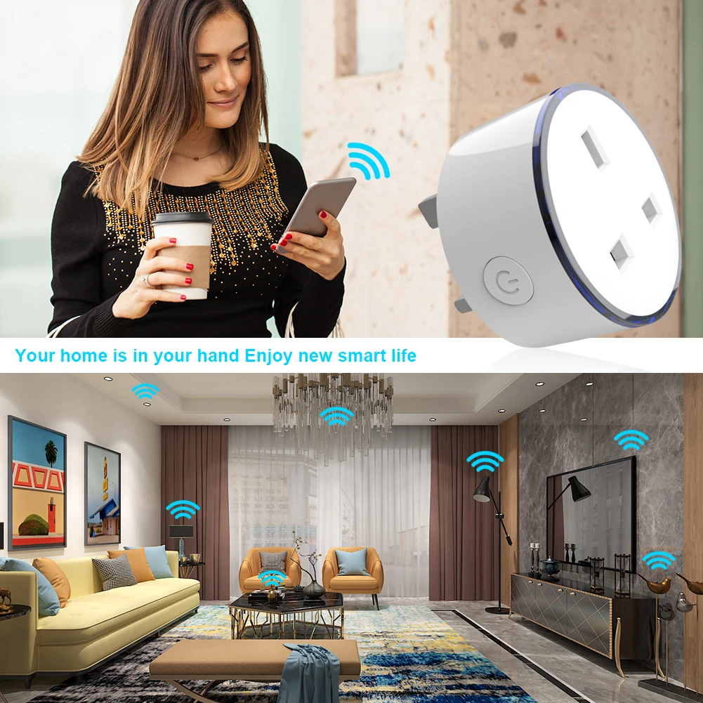 Умная розетка управления Wi-Fi 10а мощность мониторинг энергии таймер переключатель ЕС/США/Британский магазин Голосовое управление от Alexa Google Home IFTTT