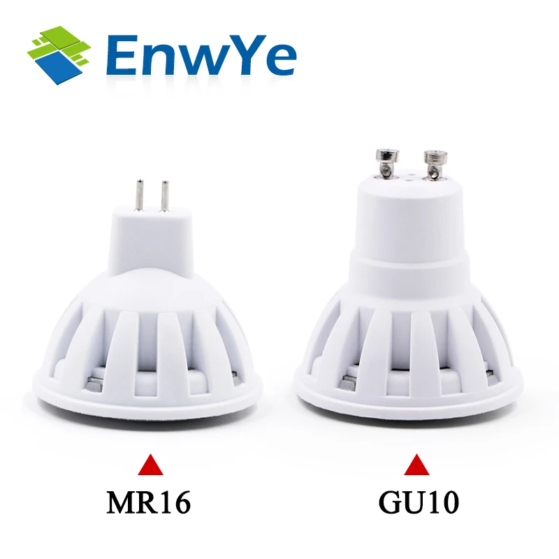 EnwYe Светодиодный светильник GU10 MR16 Светодиодный светильник 2 Вт 3 Вт 4 Вт 5 Вт 6 Вт 220 В лампада светодиодный конденсаторный светильник рассеивающий прожектор энергосберегающее домашнее освещение