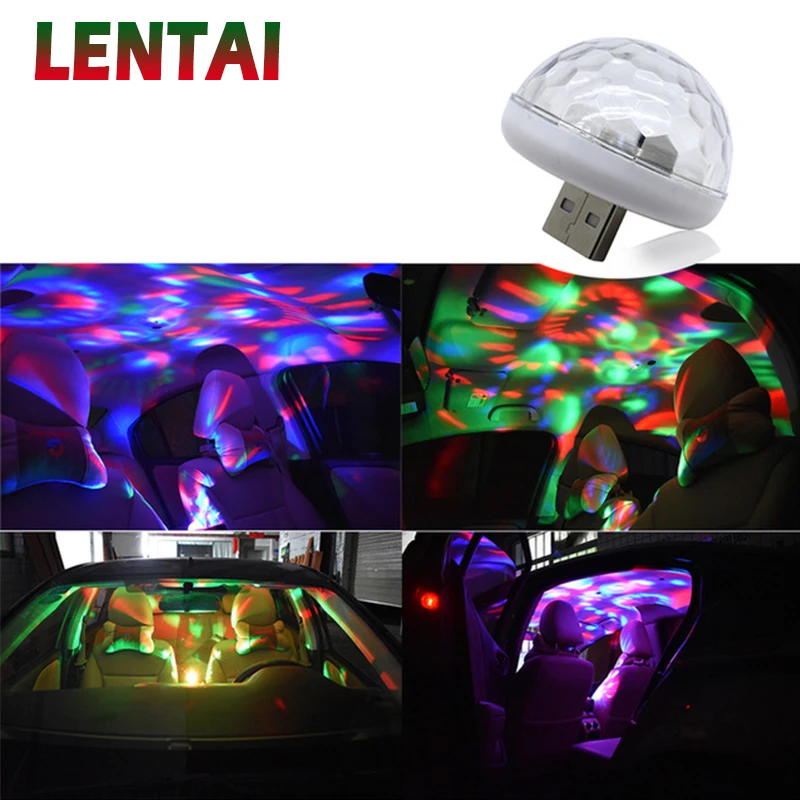 LENTAI 1 шт. Автомобильный светодиодный USB атмосферный свет Красочные лампы для Volvo и