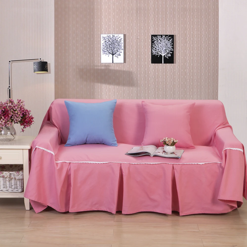 

Fashion canvas 100% cotton sofa towel whole thickening slip-resistant 100% cotton fabric solid color sofa towel